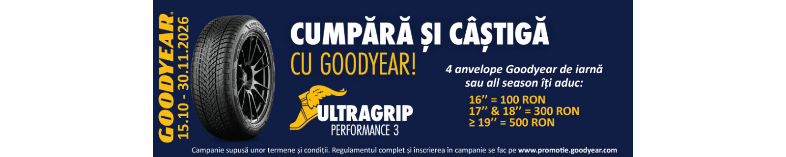 Promotie anvelope GOODYEAR iarna si all seasons
